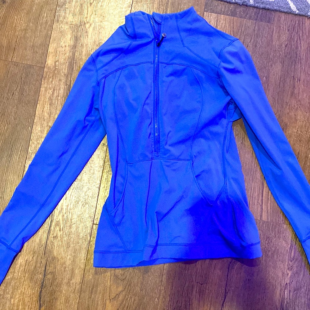 Blue lululemon half zip long sleeve with pockets